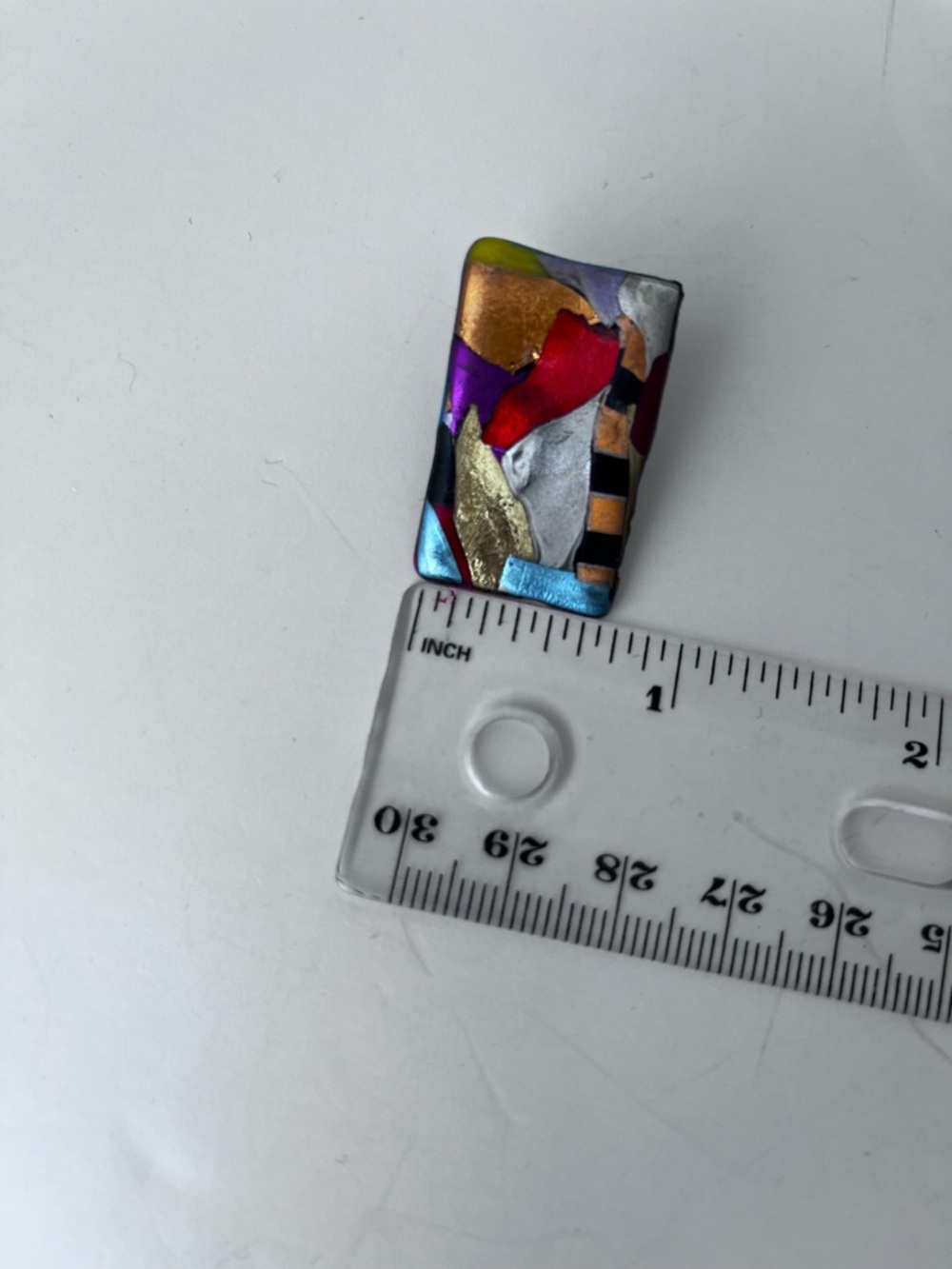 Multicolor Abstract Pierced Earrings - Picture 8 of 8